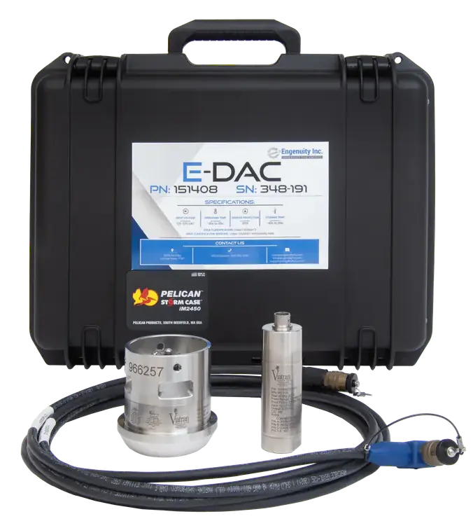 E-DAC Pelican case and pressure transducer