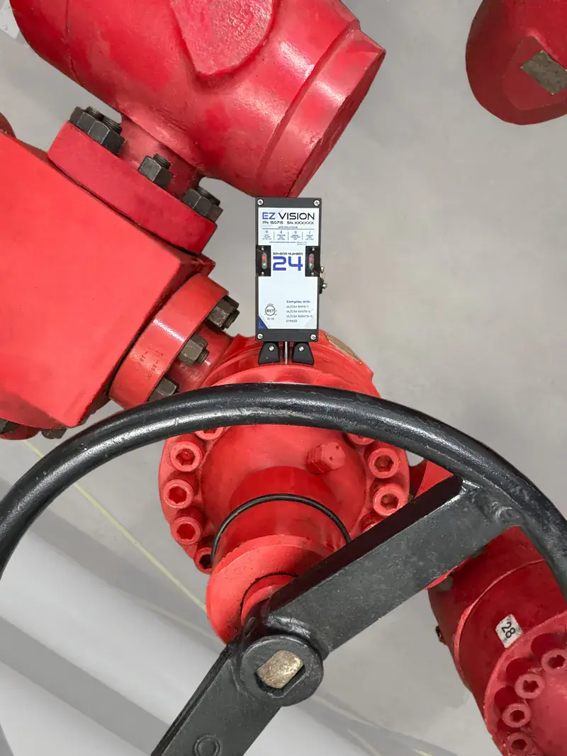 EZ Vision sensor mounted to a manual valve